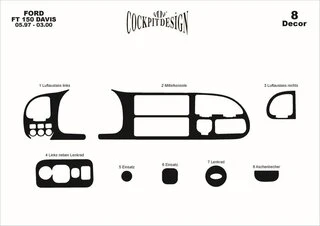 Накладки на панель (1997-2000) Дерево для Ford Transit рр
