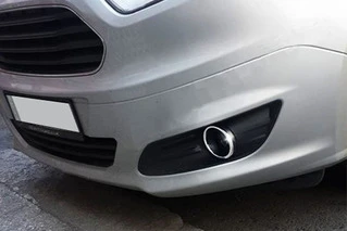 Накладки на противотуманки (2 шт., нерж) Carmos - Турецька сталь для Volkswagen Touran 2010-2015 рр