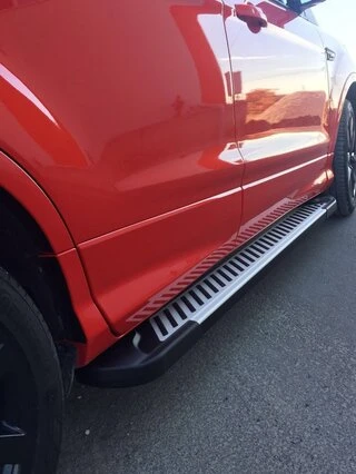 Бокові пороги Line (2 шт., Алюміній) З чорним листям на дверях для Ford Kuga/Escape 2013-2019 рр