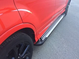 Бокові пороги Line (2 шт., Алюміній) З чорним листям на дверях для Ford Kuga/Escape 2013-2019 рр