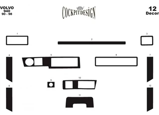 Накладки на панель Дерево для Volvo 940/960 1990-1997 рр