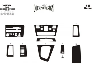 Накладки на панель (2000-2005) алюміній для Volvo S60 рр
