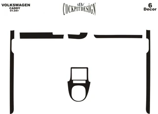 Накладки на панель (доповнення) Дерево для Volkswagen Caddy 2010-2015 рр