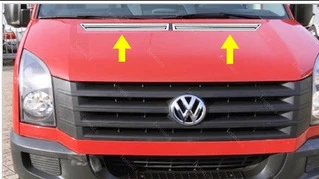 Накладка на капот (2 шт, нерж) для Volkswagen Crafter 2006-2016 рр