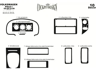 Накладки на панель (1994-1999) Алюміній для Volkswagen Polo рр