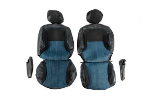 Авточохли (тканина і шкірозамінник, Premium) Повний салон для Peugeot Partner Tepee 2008-2018 рр