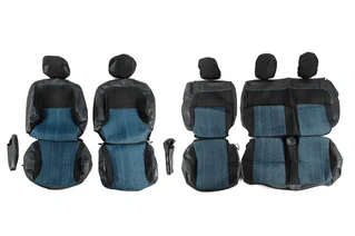 Авточохли (тканина і шкірозамінник, Premium) Повний салон для Peugeot Partner Tepee 2008-2018 рр