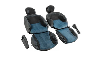 Авточохли (тканина і шкірозамінник, Premium) Повний салон для Peugeot Partner Tepee 2008-2018 рр