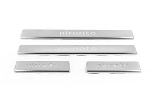 Накладки на пороги OmsaLine (4 шт, нерж) для Kia Picanto 2011-2016 рр