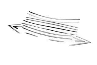 Повний комплект обведення стекол (14 шт., нерж.) для Hyundai Accent 2011-2017 рр