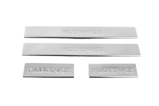 Накладки на пороги Carmos V2 (4 шт., нерж.) для Renault Fluence 2009-2016 рр