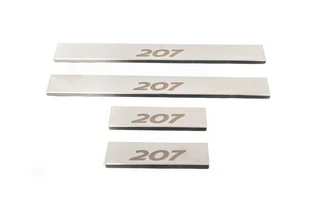 Накладки на пороги Carmos (4 шт, нерж.) для Peugeot 207