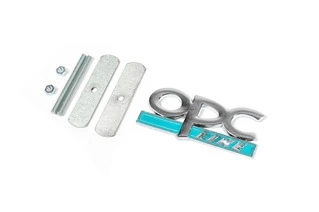 Металевий шильдик на решітку OPC Line (Хром-2025блакитний) для Тюнінг Opel