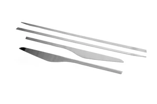 Молдинг дверної прямий (4 шт, нерж) Хром для Renault Clio IV 2012-2019 рр