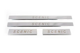 Накладки на пороги Carmos (4шт, нерж.) для Renault Scenic/Grand 2003-2009 рр