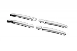 Накладки на ручки (4 шт., нерж.) OmsaLine - Італійська нержавійка для Volkswagen Polo 2001-2009 рр