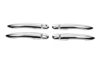 Накладки на ручки (нерж.) 4 шт, OmsaLine - Італійська нержавейка (з отвором) для Renault Clio III 2005-2012 рр