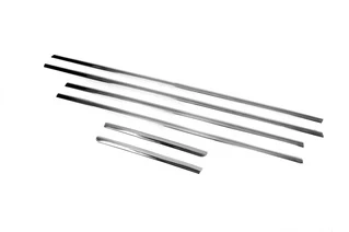 Нижній молдинг скла (6 шт, нерж) OmsaLine - Італійська нержавійка для Volkswagen Touareg 2010-2018 рр