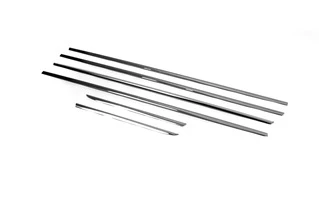 Окантовка вікон (6 шт, нерж) OmsaLine - Італійська нержавійка для Toyota Land Cruiser Prado 150