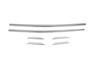 Накладки на решітку бампера 2007-2015 (6 шт, нерж) для Renault Trafic рр