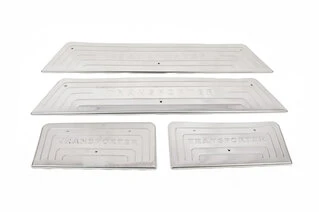 Накладки на внутрішні пороги (OmsaLine, нерж) 3 двері, OmsaLine - Італійська нержавійка для Volkswagen T5 Transporter 2003-2010 рр