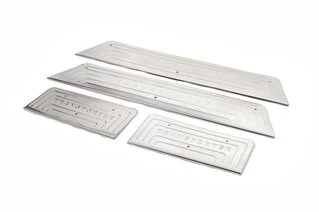 Накладки на внутрішні пороги (OmsaLine, нерж) 3 двері, OmsaLine - Італійська нержавійка для Volkswagen T5 Transporter 2003-2010 рр