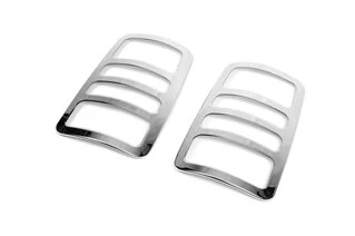 Накладки на стопи V1 (2 шт., нерж) OmsaLine - Італійська нержавійка для Volkswagen Caddy 2010-2015 рр