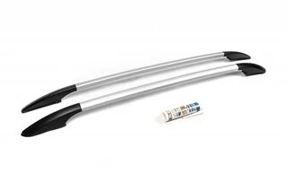 Рейлінги OmsaLine Solid (2 шт, сірі) для Ауди A3 2012-2020 рр