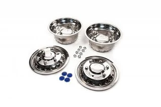 Ковпаки з нержавійки Ексклюзив V1 (2 катковий, 4 шт) 2013-2018 для Mercedes Sprinter W906 рр