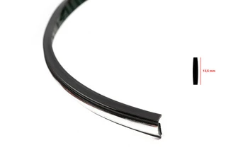 Чорний молдинг із хром смужкою на метраж sal32 (1 метр, 13.5 мм)