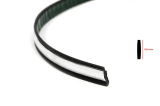 Чорний молдинг із хром смужкою на метраж sal13 (1 метр, 16.5 мм)