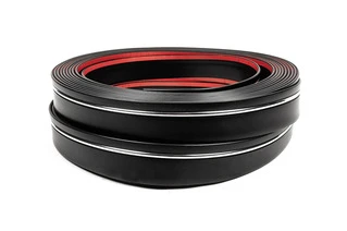 Чорний молдинг із хром смужкою на метраж sal65 (1 метр, 59 мм)