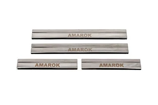 Накладки на пороги Carmos V3 (4 шт, нерж) для Volkswagen Amarok 2010-2022 рр