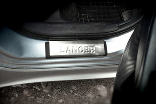 Накладки на пороги (OMSA, 4 шт, нерж) для Mitsubishi Lancer X 2008- рр