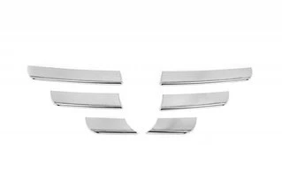 Накладки на решітку радіатора (нерж.) Carmos - Турецька сталь для Renault Logan I 2005-2008 рр