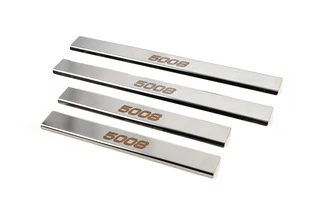 Накладки на пороги Carmos (4 шт, нерж) для Peugeot 5008 2016-2023 рр