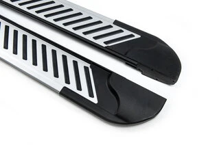 Бокові пороги Line-тип (2 шт., алюм) Коротка база для Volkswagen T5 2010-2015 рр