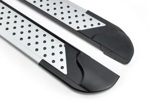 Бокові пороги Allmond Grey (2 шт, нерж.) XL - Довга база для Toyota Proace