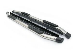 Бокові пороги Amazon Silver (2 шт., нерж) 76 мм для Fiat Fullback 2016- рр